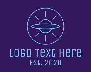 Astronaut - Blue Planet Universe logo design