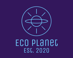 Planet - Blue Planet Universe logo design