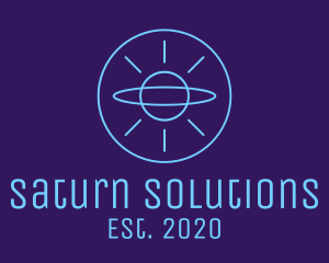 Saturn - Blue Planet Universe logo design