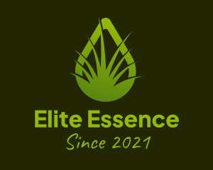 Environmental - Green Grass Droplet logo design