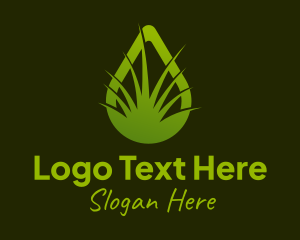 Green Grass Droplet  Logo