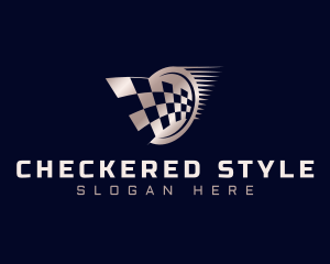 Checkered - Speed Racing Flag logo design