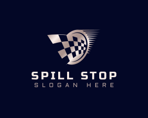 Speed Racing Flag  logo design