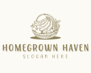 Homegrown Fruit Basket  logo design