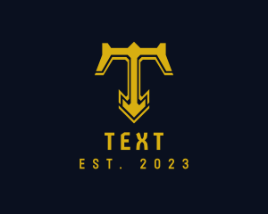 Gold Gaming Letter T logo design