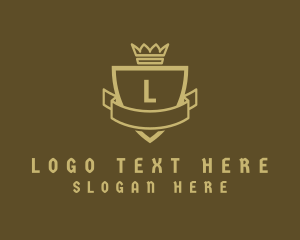 Majestic - Yellow Crown Shield Letter logo design