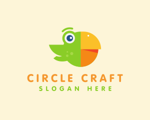 Round Parrot Bird logo design