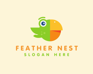 Round Parrot Bird logo design