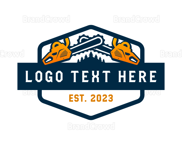 Chainsaw Tree Cutting Logo