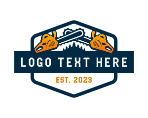 Logging - Lumberjack Chainsaw Forestry logo design