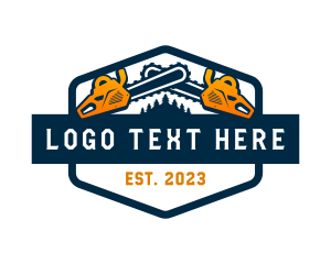 Logging - Chainsaw Tree Cutting logo design
