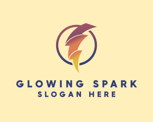 Gradient Electric Lightning logo design