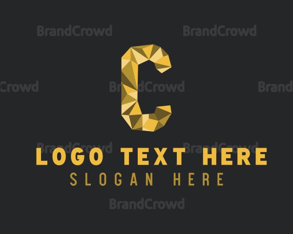 Golden Luxury Letter C Logo