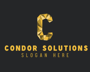 Golden Luxury Letter C logo design