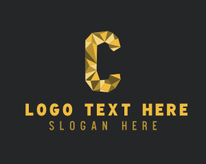 Geometric - Golden Luxury Letter C logo design