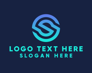 Round - Digital Tech Letter S Business logo design