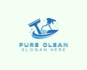 Natural Cleaning Disinfection logo design