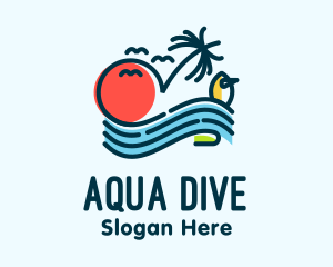 Tropical Ocean Wave logo design