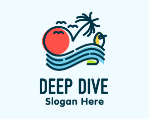 Tropical Ocean Wave logo design