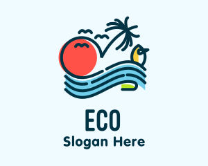 Holiday - Tropical Ocean Wave logo design