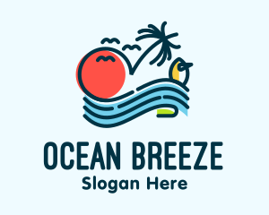 Tropical Ocean Wave logo design