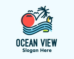 Tropical Ocean Wave logo design