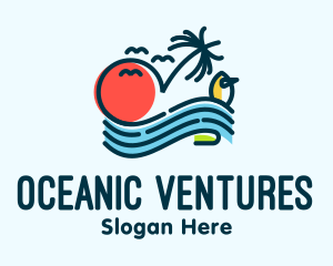 Tropical Ocean Wave logo design