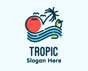 Tropical Ocean Wave logo design