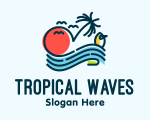 Tropical Ocean Wave logo design