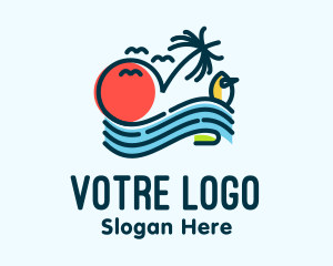 Tour Guide - Tropical Ocean Wave logo design