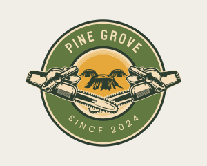 Pine Woods Logging  logo design