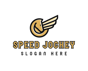 Jockey - Winged Pegasus Horse logo design