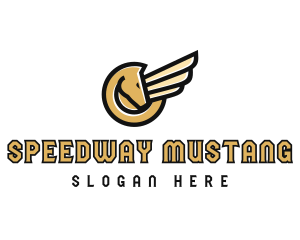 Mustang - Winged Pegasus Horse logo design