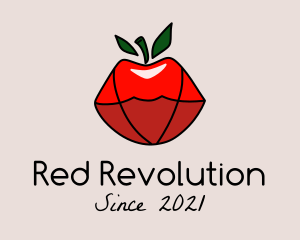 Red Apple Lips logo design