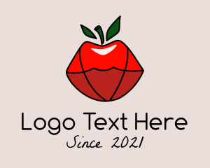 Erotic - Red Apple Lips logo design