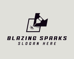 Laser Spark Ironwork logo design