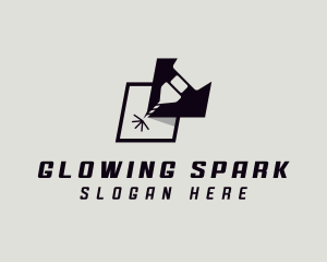 Laser Spark Ironwork logo design