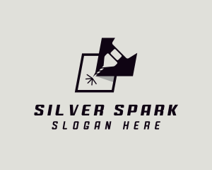 Laser Spark Ironwork logo design