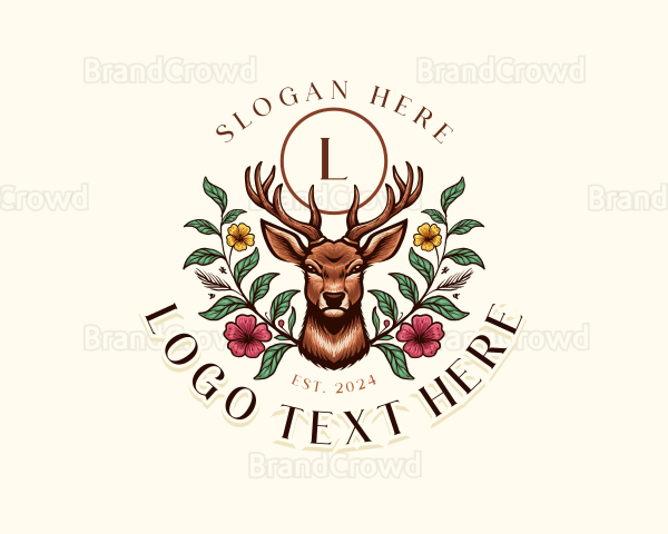 Flower Floral Deer Logo