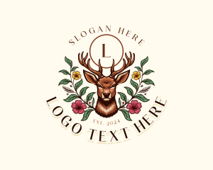 Flower Floral Deer Logo