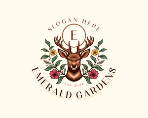 Flower Floral Deer logo design