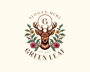 Flower Floral Deer logo design