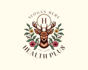 Elk - Flower Floral Deer logo design