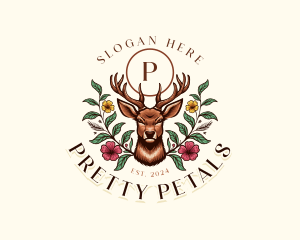 Flower Floral Deer logo design