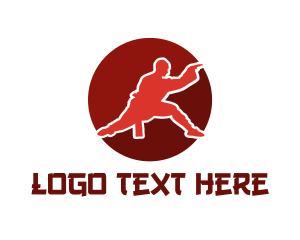 Combat Sport - Red Circle Kungfu logo design