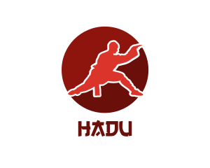 Muay Thai - Red Circle Kungfu logo design