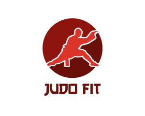 Judo - Red Circle Kungfu logo design