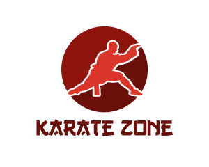 Karate - Red Circle Kungfu logo design