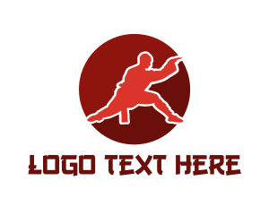Dojo - Red Circle Kungfu logo design
