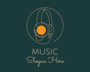 Headset Music Streaming logo design